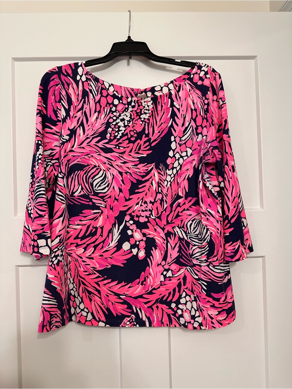 Lilly Pulitzer Women’s Pink Floral-Print Boatneck Top